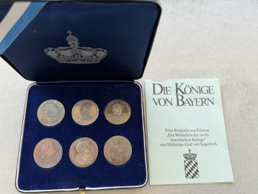 Bayern 6 x Medaillen 1806-1918 Königreich Bayern Feinsilber Bayerische Könige 999er Silber PP mit Prachtvoller Patina!
