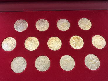 Preview: Österreich Satz 10 Schilling 1954-1973 Komplettsatz - Silber je 4,80g Feinsilber