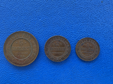 Russland Kopeken Lot 5 Kopeken 1911, 2 Kopeken 1915 und 1 Kopek 1911