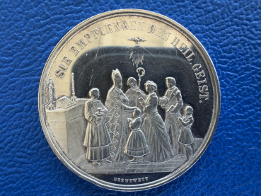 Preview: original Taufmedaille 19. Jahrhundert o.J. Maria Mutter des Erlöses Himmels - Königin - Bittet für uns, selten (2)