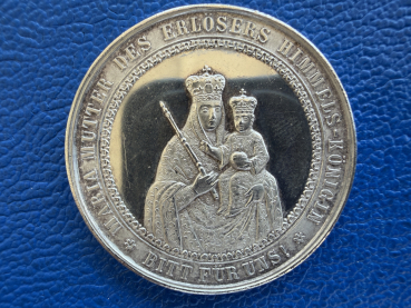 original Taufmedaille 19. Jahrhundert o.J. Maria Mutter des Erlöses Himmels - Königin - Bittet für uns, selten (2)