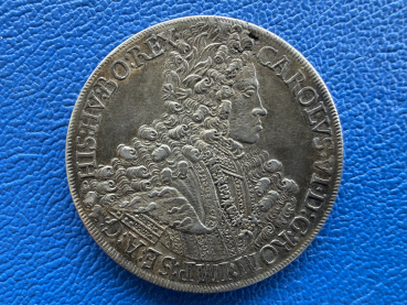 Preview: Habsburg Taler 1713 Karl VI. 1711-1740 Schraubtaler, Stecktaler, Box Taler sehr selten!