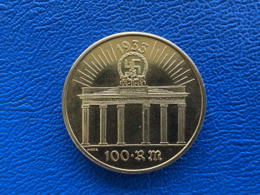 Preview: 3. Reich 100 Reichsmark 1933 PROBE Adolf Hitler Gold, selten