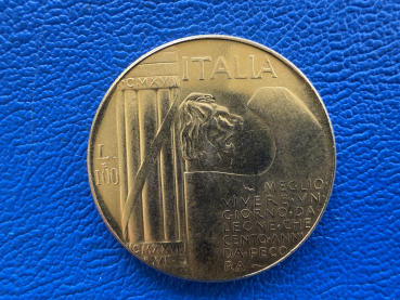 Preview: Italien 3. Reich 100 Lire 1943 Benito Mussolini Probe/Medaille Fantasie Goldprägung 32,10g Gold