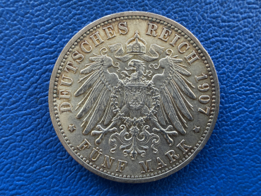 Kaiserreich 5 x 5 Mark Satz 1876-1908 Bayern / Baden / Württemberg im original Etui wunderbareres Exponat