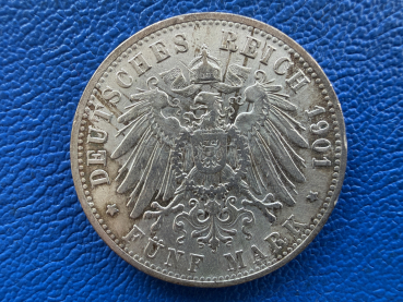 Kaiserreich 5 x 5 Mark Satz 1876-1908 Bayern / Baden / Württemberg im original Etui wunderbareres Exponat