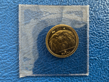 Kleinste Goldmünze d. Welt Gibraltar 1/25 Oz 1994 Royal Hund Pekinese Gold in PP orig. eingeschweißt