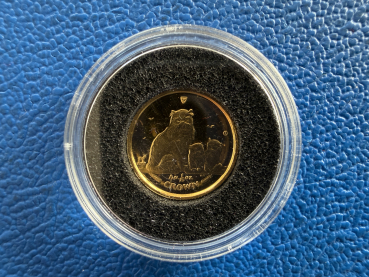 Kleinste Goldmünze d. Welt Isle of Man 1/25 Oz 2005 Himmalaya Katzen Gold in PP