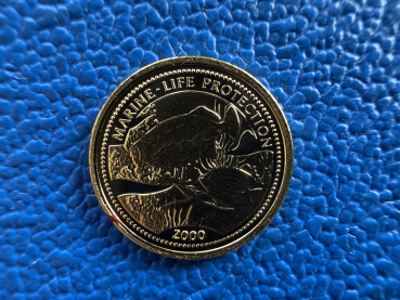 Kleinste Goldmünze d. Welt Congo 20 Francs 2000 Meeresfauna Marine Life Protection Gold in PP