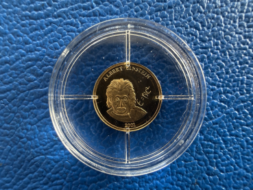 Kleinste Goldmünze d. Welt Gedenkmünze Albert Einstein 2001