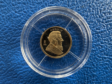 Kleinste Goldmünze d. Welt Gedenkmünze 40 Jahre Krügerrand -Süd Afrika -  Gold in PP