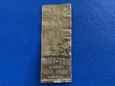 Vietnam DAT-TIN Saigono o.J Goldbarren / Goldplatte / Goldblech 12,80g Feingold 999 (3), selten