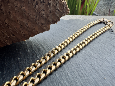 Massive Panzerkette aus 585er Gelbgold, Cuban Link Kette, ca.53,50g, Länge: 51cm mit Verschluss (42)
