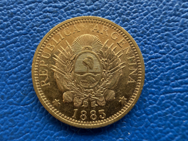 Preview: Argentinien 5 Pesos 1883 Libertad Gold