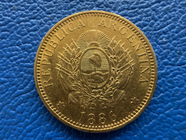 Preview: Argentinien 5 Pesos 1886 Libertad Gold