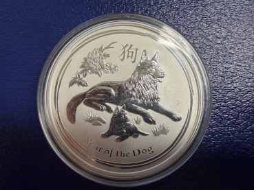 5 Oz 2018 Hund Lunar II Silber