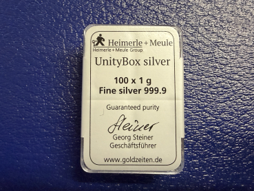 Preview: 100 x 1g Silber Heimerle + Meule UnityBox orig. versiegelt