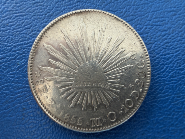 Mexico 8 Reales 1855 Mexico City, Silber Tolle Erhaltung!