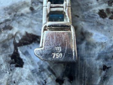 Preview: Pariser Haute Joaillerie der Place Vendôme: Hochkarätiges Waskoll Paris Aquamarin-Rivière-Armband – 18K Weißgold (750) 41,10g (43)