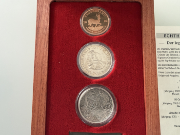 Preview: Süd Afrika Krügerrand 2002 Kurgerrand Historical Set in Polierte Platte Auflage: 350 Stk. weltweit