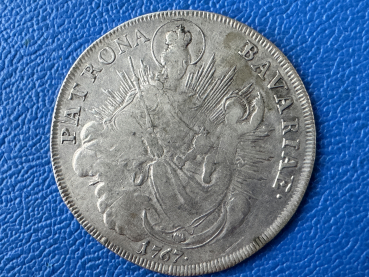 Preview: Bayern Maximilian III. Joseph Taler 1767 A München Madonna mit Kind Madonnentaler Top Erhaltung
