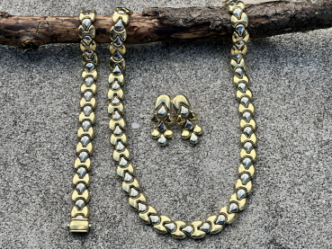 Preview: Vicenza Chimento Designer Collier / Armband / Ohrringe / Set Bicolor 750 Gelbgold / Weißgold 109g Ideal auch zur Kapitalanlage (1)