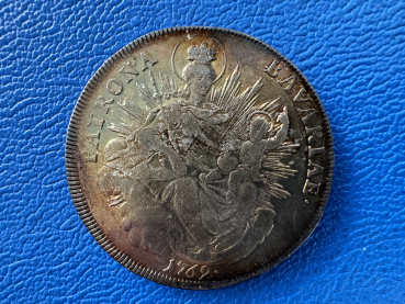 Preview: Bayern Maximilian III. Joseph Taler 1769 München Madonna mit Kind Madonnentaler Tolle Patina (1)