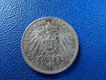 Preview: Württemberg 3 Mark 1908 F Wilhelm II Silber (2)