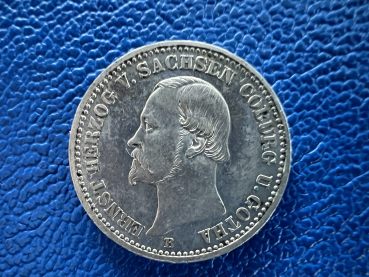 Sachsen-Coburg-Gotha 1/6 Taler 1869 Ernst II Top Erhaltung! (1)