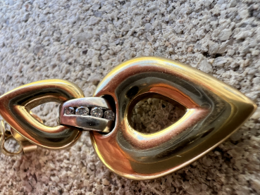 Preview: Tropfenförmige Ohrringe aus 585er Gelb- & Weißgold mit Diamanten (0,10ct) 14,90 Gramm (18)