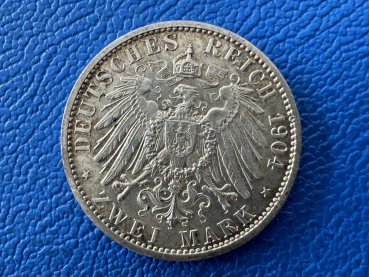 Preview: Mecklenburg-Schwerin 2 Mark 1904 Hochzeit mit Alexandra