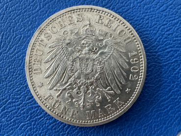 Preview: Baden 5 Mark 1902 G Friedrich Silber Jaeger 31 (2)