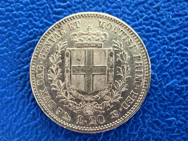 Preview: Sardinien - Italien 20 Lire 1851 Vittorio Emanuele II Gold
