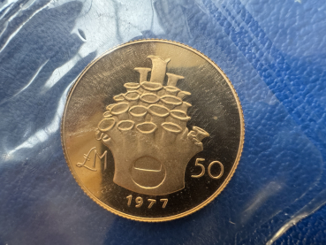 Malta Gold Set 1977 Proof Set 100, 50 und 25 Pounds orig. Folie und Etui insg. 51,35g Feingold