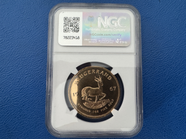 Preview: Süd Afrika 1 Oz Krügerrand 1967 Gold in NGC Slap MS 63