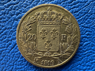 Preview: Frankreich 20 Francs 1819 A Louis XVIII Gold