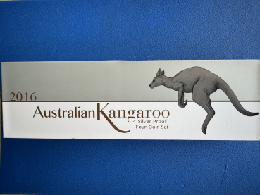 Australien Känguru Silber Proof Set 2016 in orig. CoA 4 Münzen Set 1/10 Oz - 1 Oz