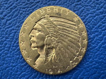 USA 5 Dollar 1914 Indianer Gold
