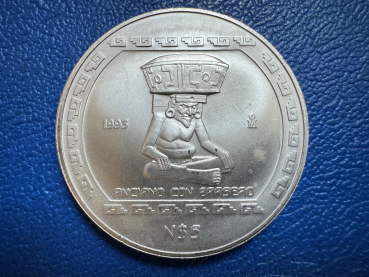 Mexico 5 Pesos 1993 Anciano Brasero Precolombina Veracruz 1 Oz Silber