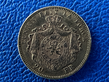 Preview: Belgien 20 Francs 1874 Leopold II Gold