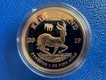 Preview: Süd Afrika 2x 1oz Münzen Set 2019 Krügerrand Privy Mark und Big Five Serie I Elefant Polierte Platte sehr selten 100 Stk. weltweit