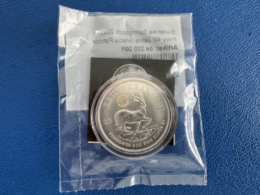 Preview: Süd Afrika 1 Oz Krügerrand 2022 Privy 40 Jahre Gracia Patricia Silber