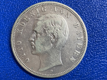 Bayern 5 Mark 1888 D Otto Silber selten