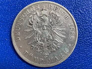 Preview: Bayern 5 Mark 1888 D Otto Silber selten