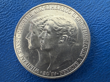 Sachsen-Weimar-Eisenach 5 Mark 1903 A Wilhelm Ernst 1901-1918 Hochzeit mit Caroline