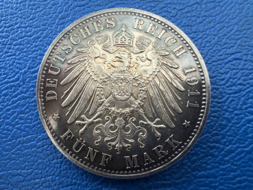 Preview: Baden 5 Mark 1906 Friedrich I. mit Ehefrau Luise Silber (2)
