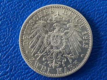Preview: Baden 2 Mark 1913 G Friedrich II. Silber (2)