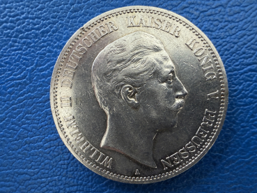 Preußen 5 Mark 1907 A Wilhelm II Silber Jaeger 104