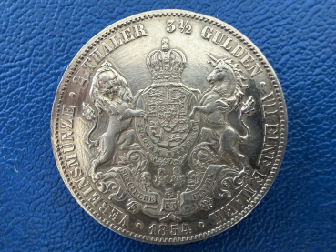 Preview: Braunschweig-Calenberg-Hannover Doppeltaler 1854 B Georg V. Silber