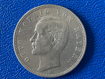 Bayern 5 Mark 1896 D Otto Silber selten Jaeger 46